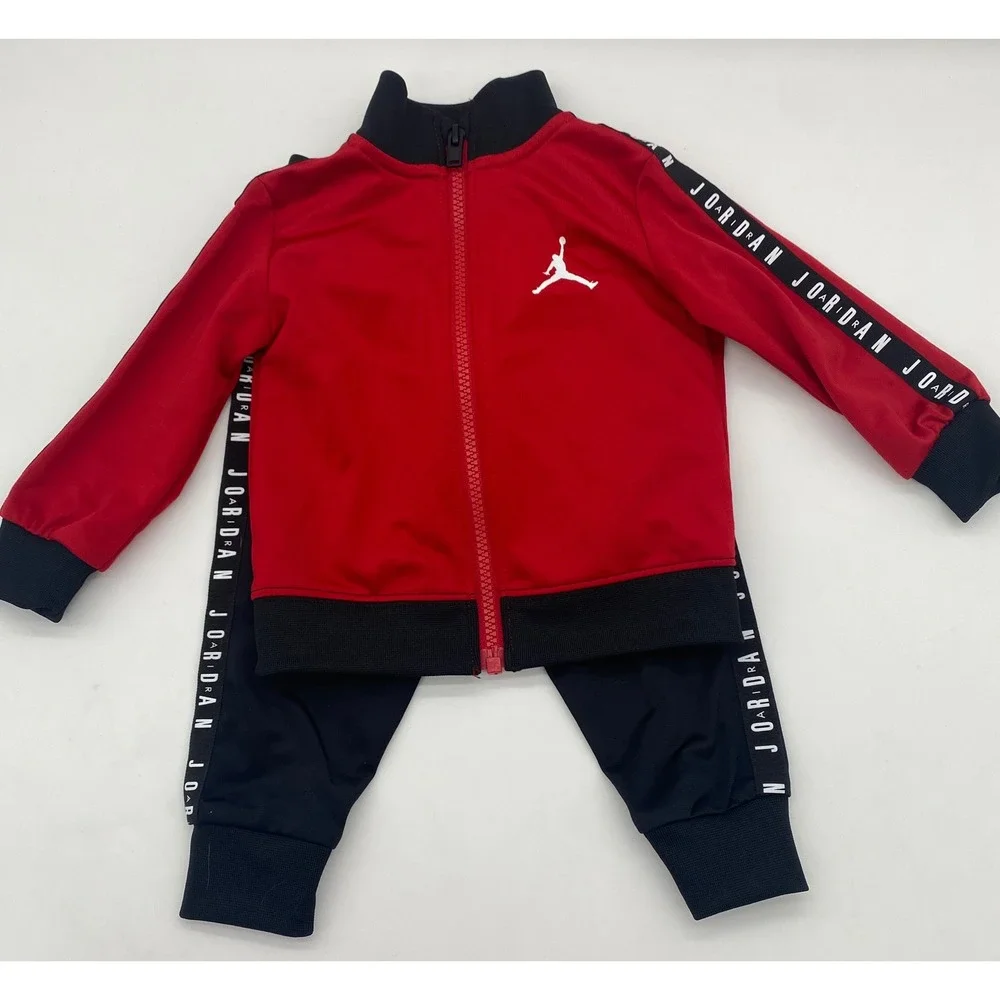 Jordan Infant Red Black Jumpman Tracksuit Set 12M A449-KR5